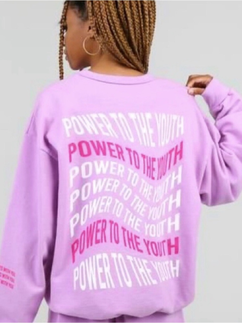 Pink Mayfair 'Power to the Youth' Graphic Sweatshirt